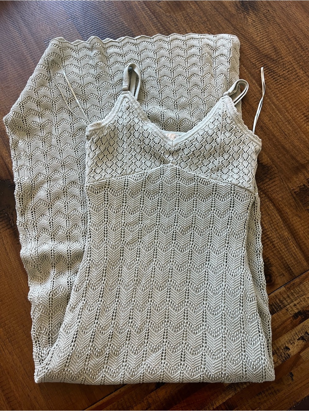 Hollister Crochet Knit Dress in Sage Green